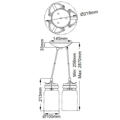 Lampa wisząca Brinley (KL-BRINLEY3-BB) - Elstead Lighting