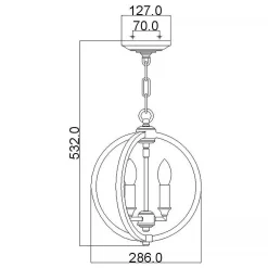 Lampa wisząca Corinne (FE-CORINNE-3P-S) - Elstead Lighting