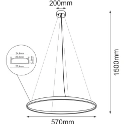 Lampa wisząca Agari 57 - Złota (570 mm) 3000K (5324) - Shilo