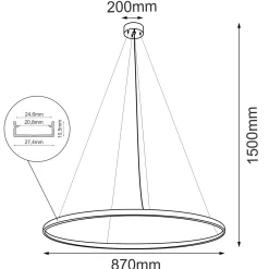 Lampa wisząca Agari 87 - Złota (870 mm) 3000K (5334) - Shilo
