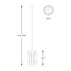 Lampa wisząca ALEXANDRIA (P0556-01D-V7V7) - Zuma Line