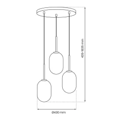 Lampa wisząca ALIAS BLACK 3 koło (ML0320) - Milagro
