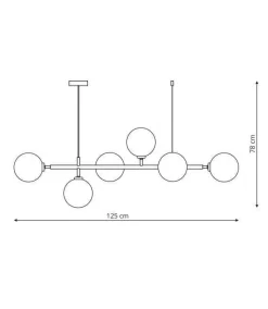 Lampa wisząca Alisa transparentno-złota (LP-005/6P TR) - Light Prestige