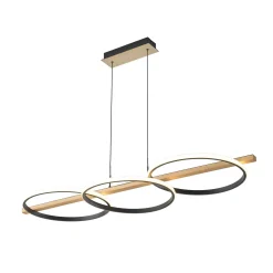 Lampa wisząca ALMERIA czarna-drewno (MD3913-3-3BWLT) - Zuma Line