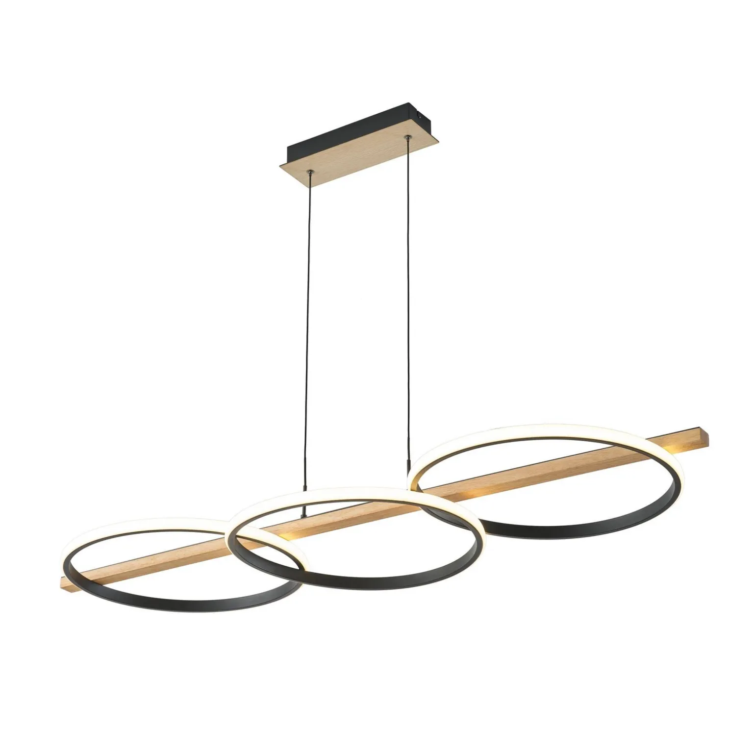 Lampa wisząca ALMERIA czarna-drewno (MD3913-3-3BWLT) - Zuma Line