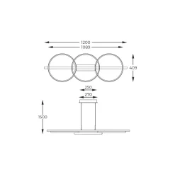 Lampa wisząca ALMERIA czarna-drewno (MD3913-3-3BWLT) - Zuma Line