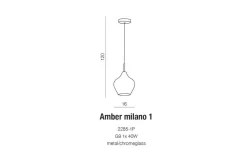 LAMPA WISZĄCA AMBER MILANO 1 CLEAR AZZARDO AZ3074