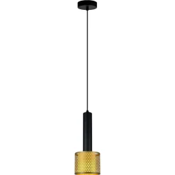 Lampa wisząca Amo złoto-czarna 1xE27 (LP-0702/1P GD) - Light Prestige