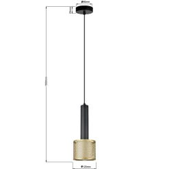 Lampa wisząca Amo złoto-czarna 1xE27 (LP-0702/1P GD) - Light Prestige
