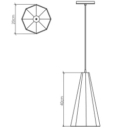 Lampa wisząca Angular (QN-ANGULAR-P-S-TEAK) - Quintiesse