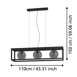 Lampa wisząca ARANGONA czarna (390215) - EGLO