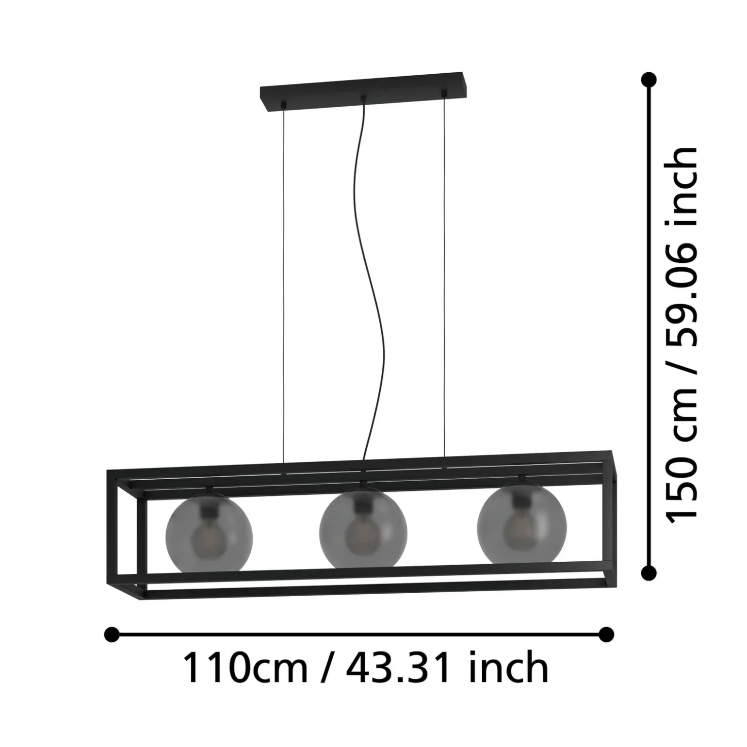 Lampa wisząca ARANGONA czarna (390215) - EGLO