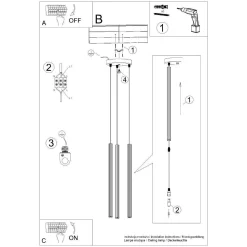 Lampa wisząca ARCHE 3P czarna (SL.1341) - Sollux Lighting