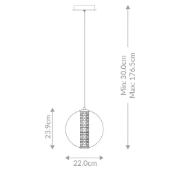 Lampa wisząca Atomo - 1 źródło światła - Szczotkowane złoto (QN-ATOMO-1P-BG) - Quintiesse