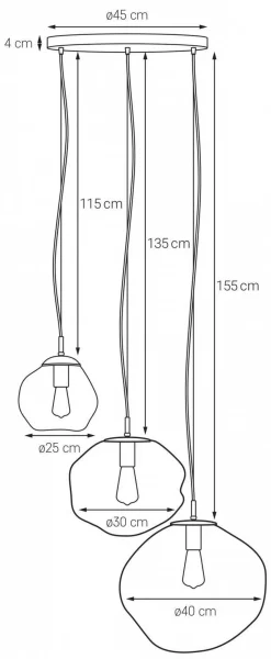 Lampa wisząca AVIA 3 chrom (10414309) KASPA