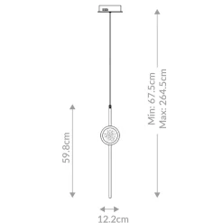 Lampa wisząca Barletta - 1 źródło światła - Szczotkowane złoto (QN-BARLETTA-1P-BG) - Quintiesse