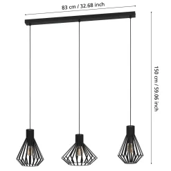 Lampa wisząca BASIDANO czarna (390125) - EGLO