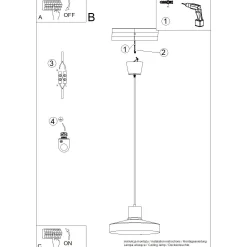 Lampa wisząca BILO czarna (SL.1703) - Sollux Lighting