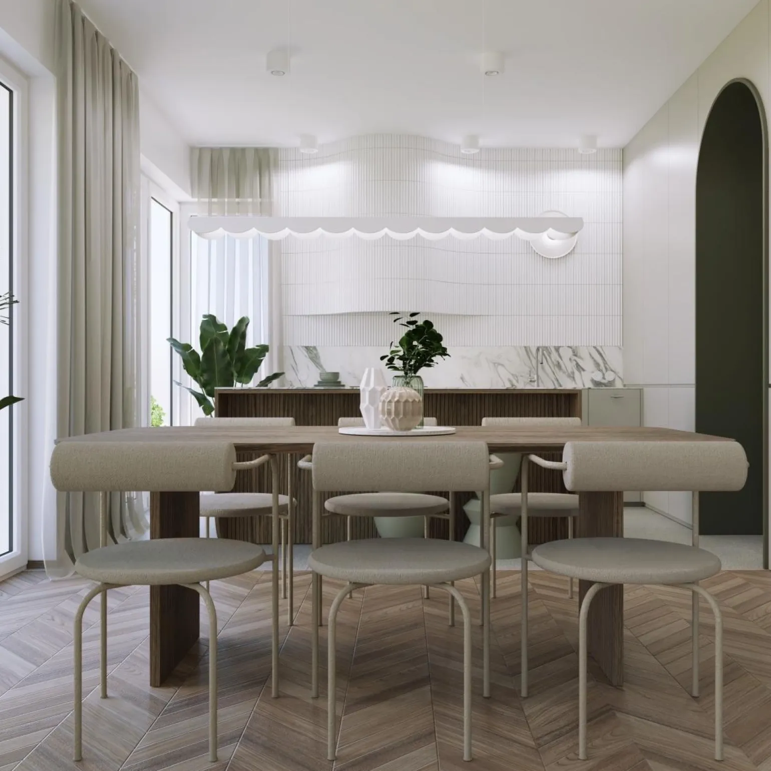 Lampa wisząca BISCUIT biała LED 3000K (TH.467) - Thoro Lighting