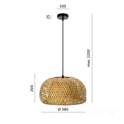 Lampa wisząca BOHO BAKU M 1xE27 Kobi Design (002159KOB) - KOBI LIGHT