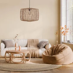 Lampa wisząca Boho bambusowa 38x38x128cm (55877-017) - DIJK