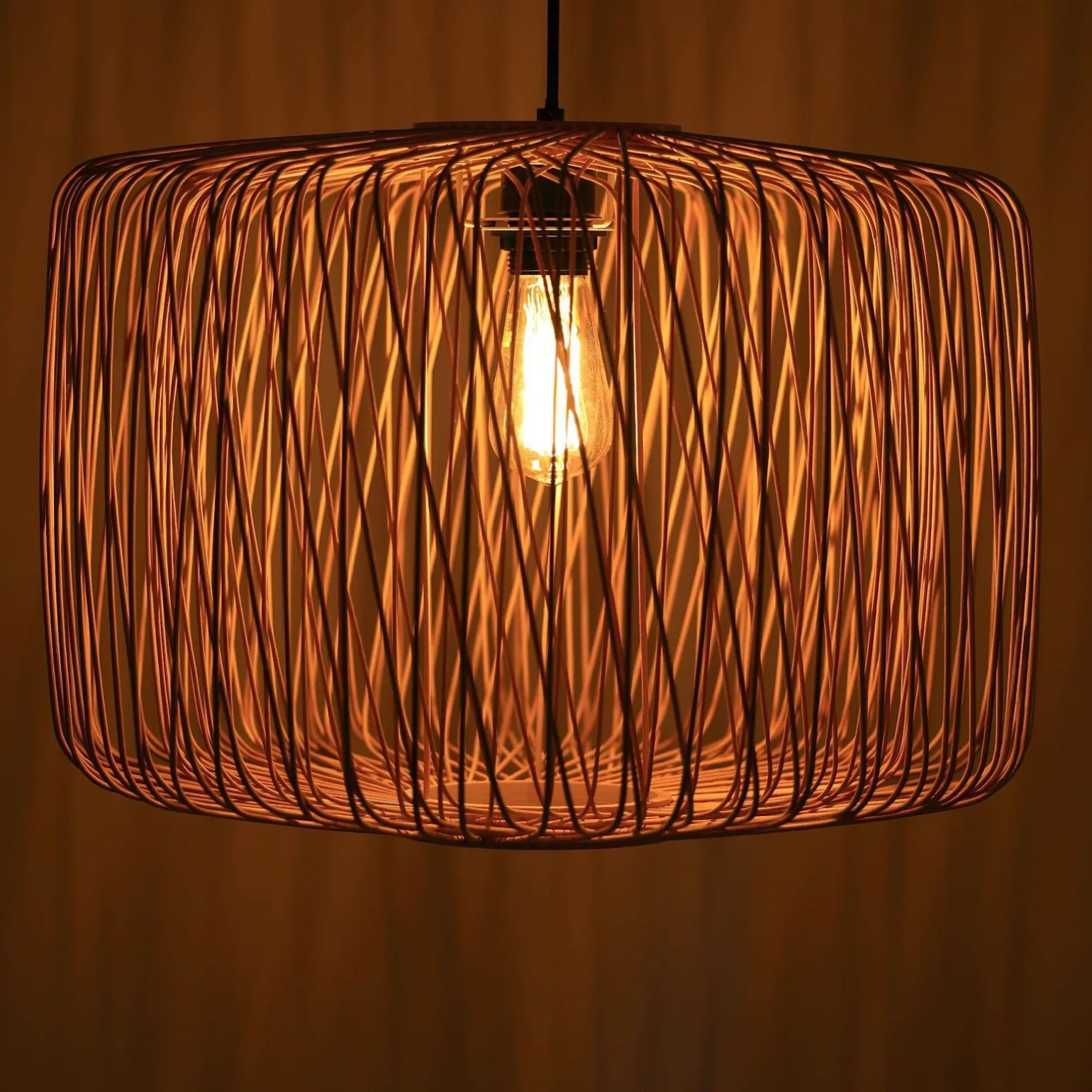 Lampa wisząca Boho bambusowa 46x46x134cm (55878-017) - DIJK