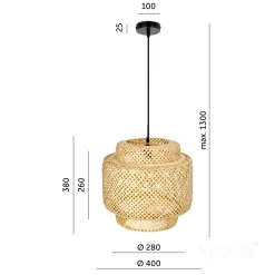 Lampa wisząca BOHO BONN 1xE27 Kobi Design (002157KOB) - KOBI LIGHT