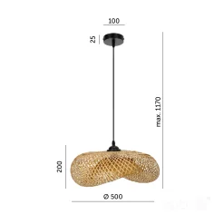 Lampa wisząca BOHO BRUGIA M 1xE27 Kobi Design (002154KOB) - KOBI LIGHT