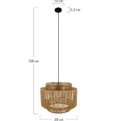 Lampa wisząca Boho papierowa 38x38x128cm (55697-017) - DIJK