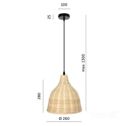 Lampa wisząca BOHO RENNES 1xE27 Kobi Design (002164KOB) - KOBI LIGHT