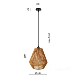 Lampa wisząca BOHO SIBU 1xE27 Kobi Design (002166KOB) - KOBI LIGHT