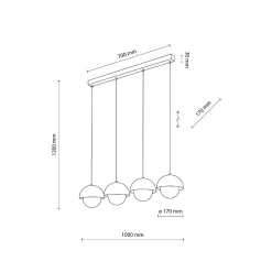 Lampa wisząca BONO BEIGE 4 listwa (10213) - TK Lighting