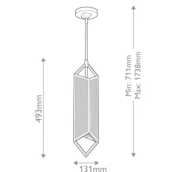 Lampa wisząca Cairo - 1 źródło światła - Vintage mosiądz (QN-CAIRO-1P-VBS-CR) - Quintiesse