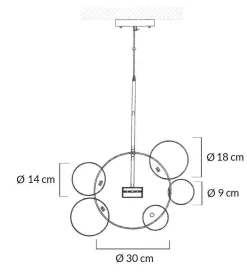 Lampa wisząca CAPRI 6 (XCP9148-1B) - King Home