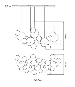 Lampa wisząca CAPRI LINE 5 (XCP9148-5B) - King Home