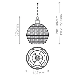 Lampa wisząca Casablanca - 3 źródła światła - Palladiański brąz (QZ-CASABLANCA-3P-PBZ) - Elstead Lighting
