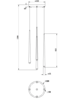 Lampa wisząca Cascade 5 czarna (MOD132PL-L28BK2) - Maytoni
