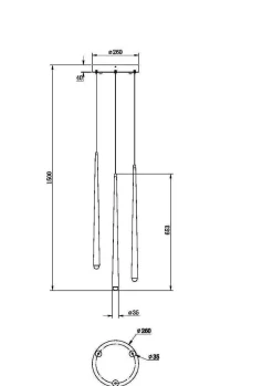 Lampa wisząca Cascade 3 (MOD132PL-L36BSK1) - Maytoni