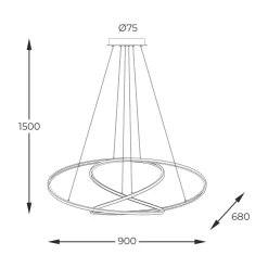 Lampa wisząca CHOLET złota (MD7360-1A-3GT) - Zuma Line