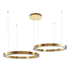 Lampa wisząca CIRCLE 80+80 LED złoty połysk na 1 podsufitce (DN924-80+80 gold) - Step into Design
