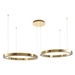 Lampa wisząca CIRCLE 80+80 LED złoty połysk na 1 podsufitce (DN924-80+80 gold) - Step into Design