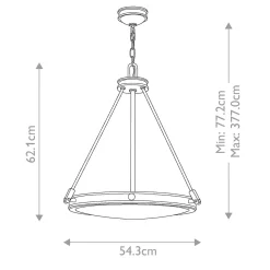 Lampa wisząca Collier - 4 źródła światła - Zgaszona czerń (HK-COLLIER-P-BX) - Elstead Lighting