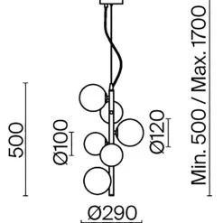 Lampa wisząca Dallas czarna (MOD545PL-06B) - Maytoni