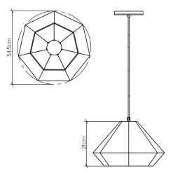 Lampa wisząca Diamond (QN-DIAMOND-P-S-TEAK) - Quintiesse
