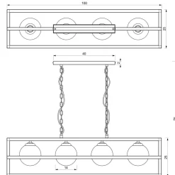 Lampa wisząca DIEGO 4 (MLP8570) - Milagro