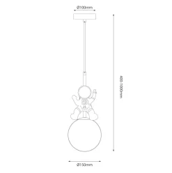 Lampa wisząca do pokoju dziecka Astronauta (ML1721) - Milagro