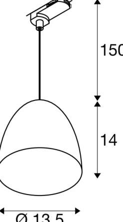 Lampa wisząca do szynoprzewodu 3 fazowego PARA CONE 14 biały/złoty (1008062) - SLV