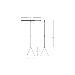 Lampa wisząca do szyny ULTRA SLIM MAGNETIC 8W 48V 3000K czarna (23116) - Zambelis