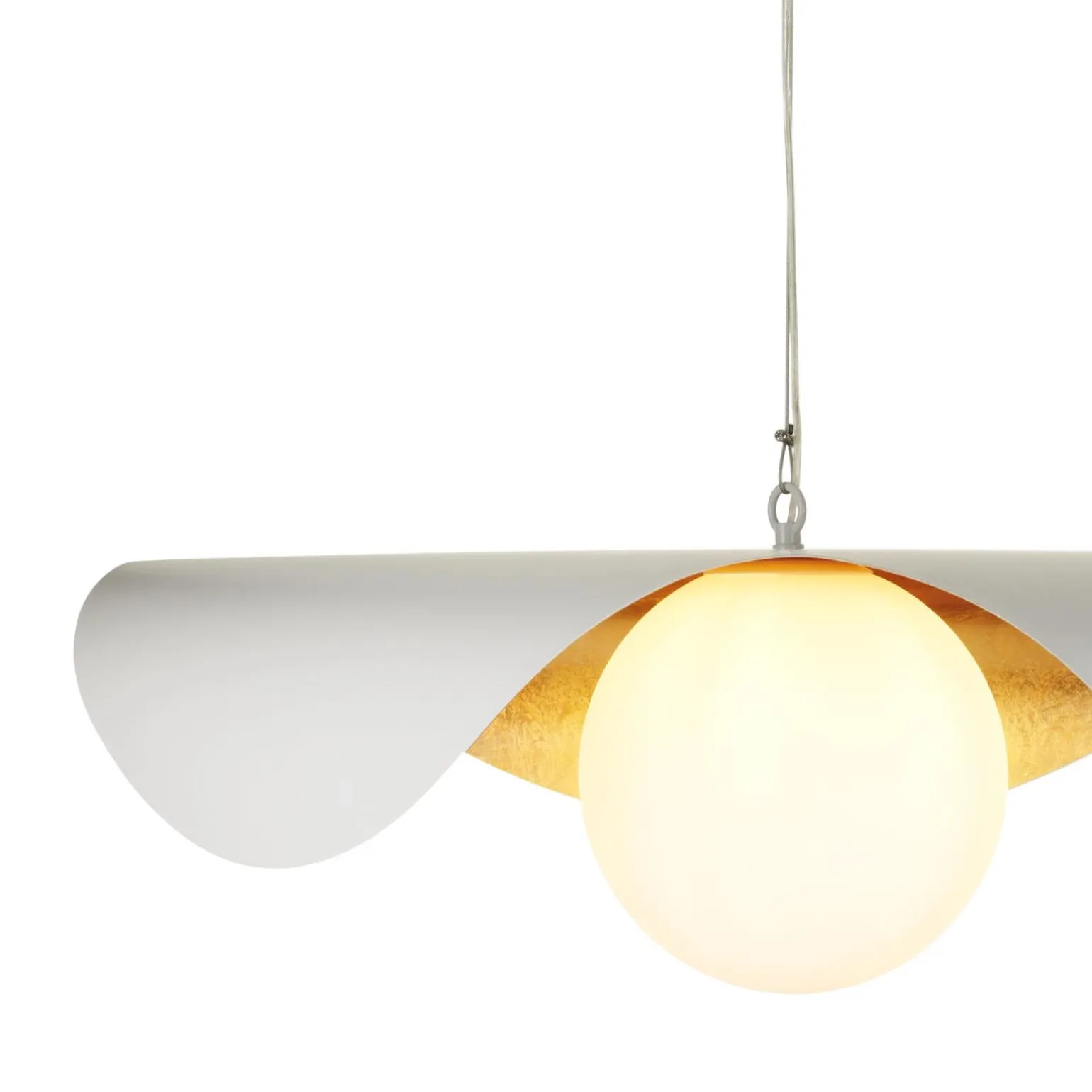 Lampa wisząca ENZO biało złota 80 cm (ST-F22020601-D80 white) - Step into Design