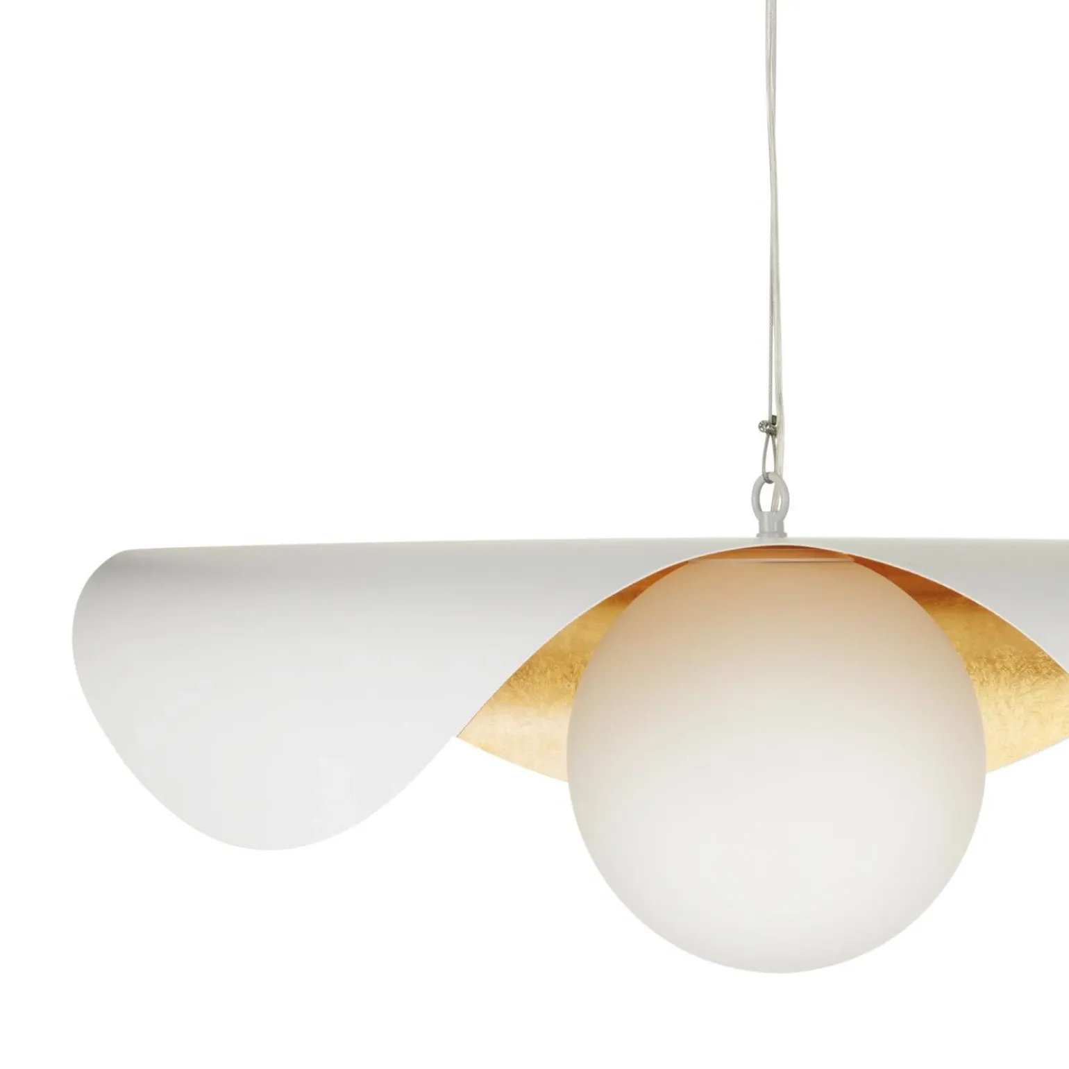 Lampa wisząca ENZO biało złota 80 cm (ST-F22020601-D80 white) - Step into Design